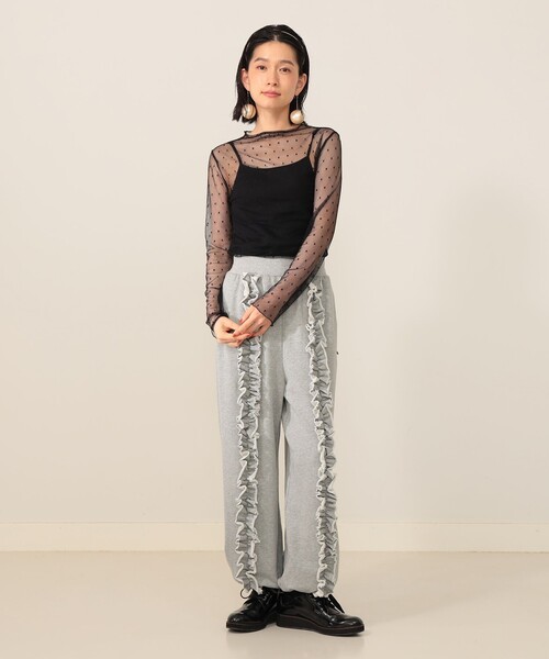 CAROLINA GLASER（カロリナ グレイサー）の「ドットチュール シアー ロングスリーブ カットソー（Tシャツ/カットソー・レディース・ホワイト/ブラック・ONE SIZE）」の13枚目の写真