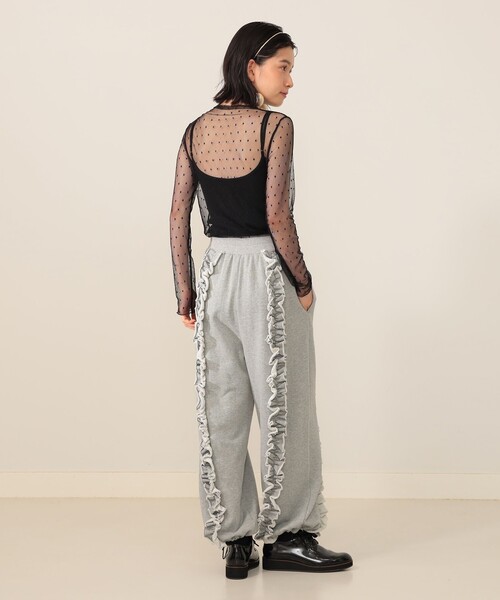 CAROLINA GLASER（カロリナ グレイサー）の「ドットチュール シアー ロングスリーブ カットソー（Tシャツ/カットソー・レディース・ホワイト/ブラック・ONE SIZE）」の11枚目の写真