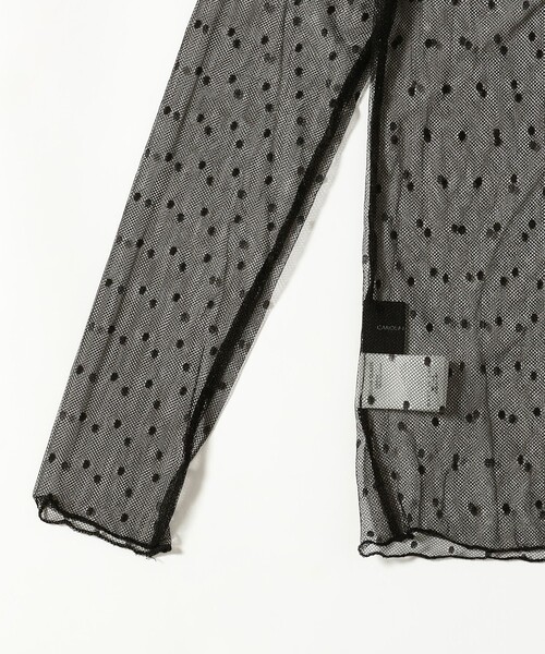 CAROLINA GLASER（カロリナ グレイサー）の「ドットチュール シアー ロングスリーブ カットソー（Tシャツ/カットソー・レディース・ホワイト/ブラック・ONE SIZE）」の16枚目の写真