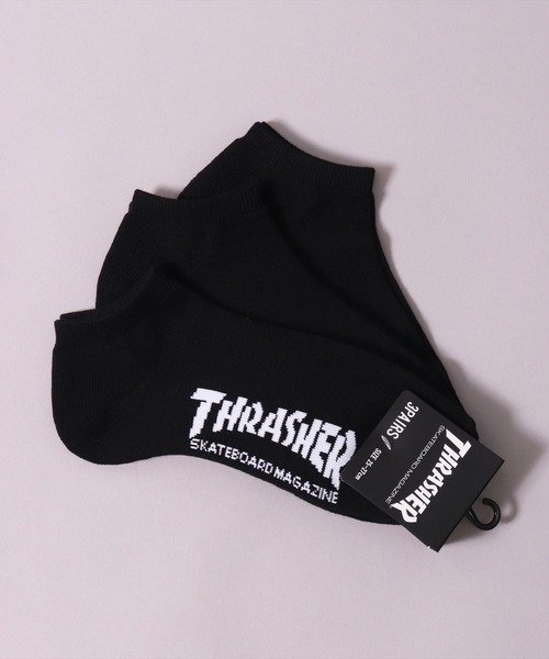 THRASHER（スラッシャー）の「(LF)【THRASHER】【3足セット】ロゴ ジャガード アンクルソックス（ソックス/靴下・メンズ・ブラック系2/ブラック系1/その他1・25～27cm）」の5枚目の写真