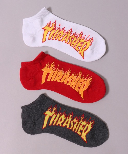 THRASHER（スラッシャー）の「(LF)【THRASHER】【3足セット】ロゴ ジャガード アンクルソックス（ソックス/靴下・メンズ・ブラック系2/ブラック系1/その他1・25～27cm）」の15枚目の写真
