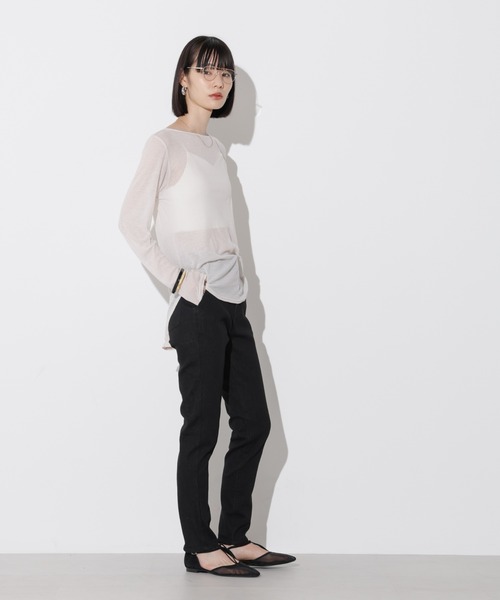 Apo(s)ture(アポスチャー)の「OLIVIA-001/デニムスリムパンツ(デニムパンツ・レディース・ネイビー/ブラック・XS/S/M/L/XL)」の10枚目の写真