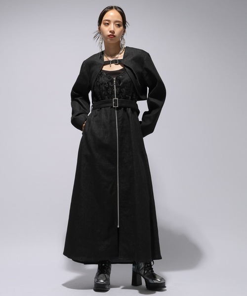 1037 ハレ 2Pボレロ ジップジャンスカ セットアップ ワンピース ロング HARE（ハレ）の「2Pボレロ＊ジップジャンスカ(HARE)（ジャンパー