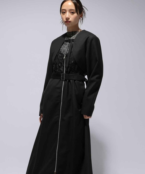 1037 ハレ 2Pボレロ ジップジャンスカ セットアップ ワンピース ロング 1037 ハレ 2Pボレロ ジップジャンスカ セットアップ ワンピース