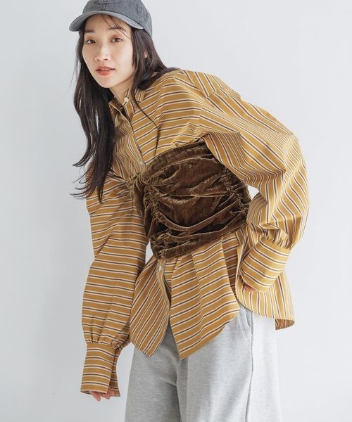 LOWRYS FARM（ローリーズファーム）の「２ＷＡＹストライプシャツＬＳ　116624（シャツ/ブラウス・レディース・イエロー/ブラック/ブルー・FREE）」の17枚目の写真