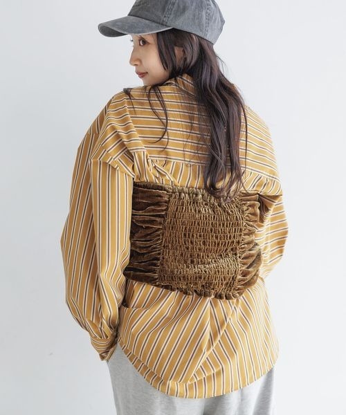 LOWRYS FARM（ローリーズファーム）の「２ＷＡＹストライプシャツＬＳ　116624（シャツ/ブラウス・レディース・イエロー/ブラック/ブルー・FREE）」の15枚目の写真