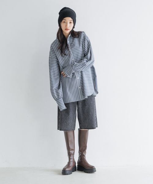 LOWRYS FARM（ローリーズファーム）の「２ＷＡＹストライプシャツＬＳ　116624（シャツ/ブラウス・レディース・イエロー/ブラック/ブルー・FREE）」の13枚目の写真