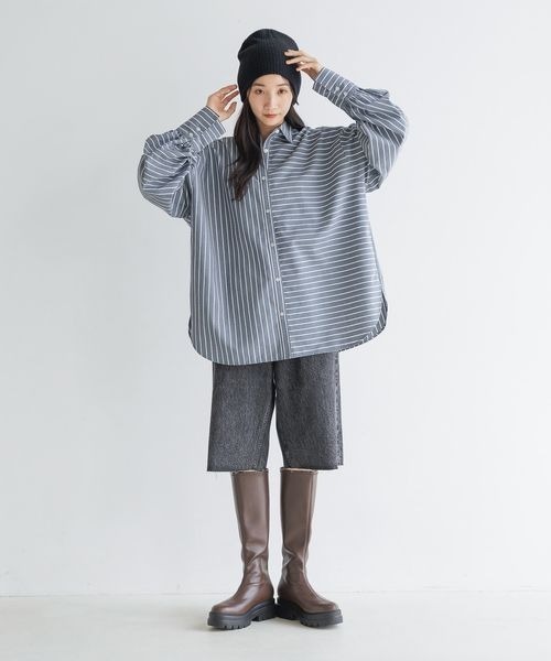 LOWRYS FARM（ローリーズファーム）の「２ＷＡＹストライプシャツＬＳ　116624（シャツ/ブラウス・レディース・イエロー/ブラック/ブルー・FREE）」の12枚目の写真