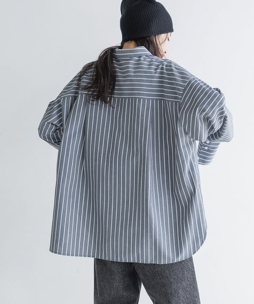 セール】2WAYストライプシャツLS 116624（シャツ/ブラウス