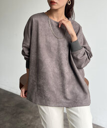 Chez toi（シェトワ）の「BACKリブラインスエードプルオーバー（Tシャツ/カットソー）」