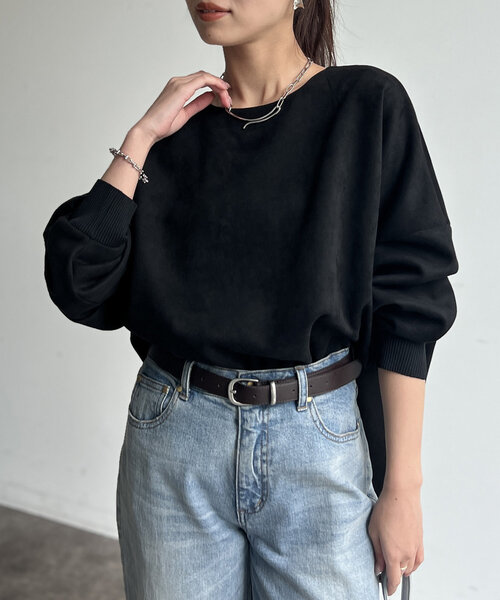 tシャツ BACKリブラインスエードプルオーバー レディース BACKリブラインスエードプルオーバー（Tシャツ/カットソー