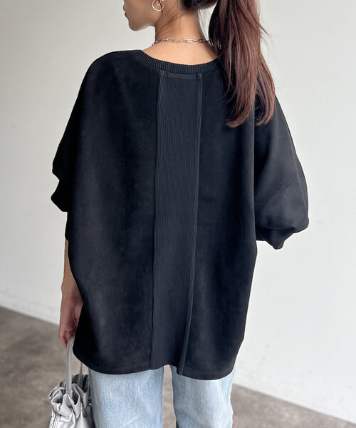 Chez toi（シェトワ）の「BACKリブラインスエードプルオーバー（Tシャツ/カットソー・レディース・ブルー/グレー/アイボリー/ブラック・FREE）」の17枚目の写真