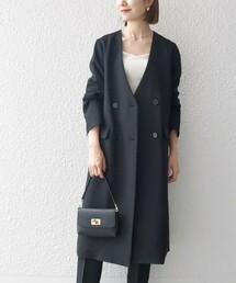 SHIPS any | SHIPS any:〈洗濯機可能〉ダブルクロス ノーカラー コート ［NAVY BLUE］(ノーカラーコート)