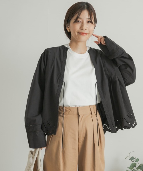 セール】レース刺繍Vネックカーディガン（カーディガン/ボレロ