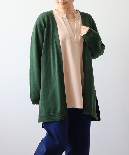 MB mint breeze(エムビーミントブリーズ)の「【LL~6L 大きいサイズ】【WEB/一部店舗限定】ニットロングカーディガン(カーディガン/ボレロ・レディース・グリーン/オレンジ/ブラック/チャコールグレー/クリーム・LL/3L/4L/5L/6L)」の20枚目の写真
