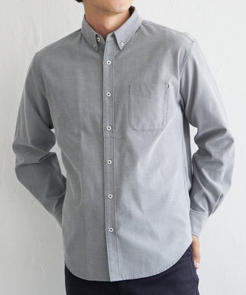 ikka（イッカ）の「【吸水速乾】イージーケアオックスボタンダウンシャツ（シャツ/ブラウス・メンズ・ホワイト/チャコールグレー/グリーン/ネイビー/ベージュ/ブラウン・S/M/L/XL）」の3枚目の写真