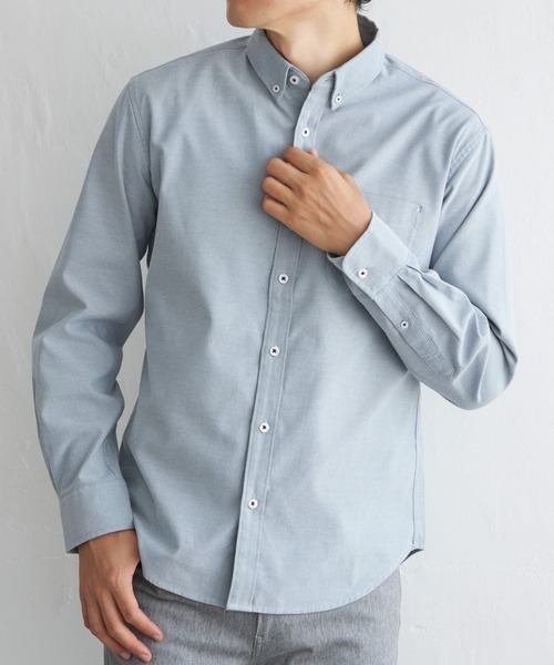 ikka（イッカ）の「【吸水速乾】イージーケアオックスボタンダウンシャツ（シャツ/ブラウス・メンズ・ホワイト/チャコールグレー/グリーン/ネイビー/ベージュ/ブラウン・S/M/L/XL）」の5枚目の写真