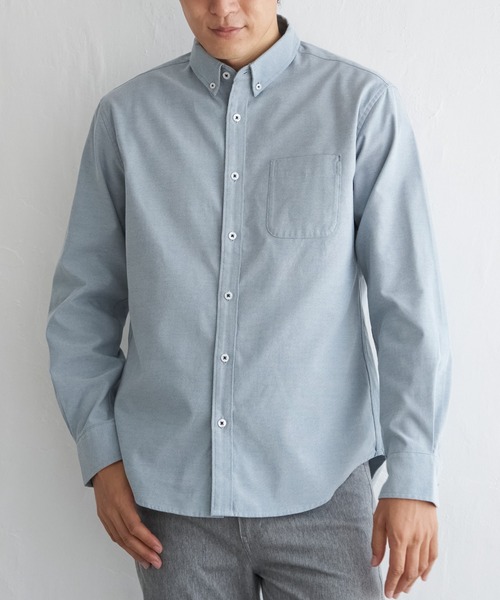 ikka（イッカ）の「【吸水速乾】イージーケアオックスボタンダウンシャツ（シャツ/ブラウス・メンズ・ホワイト/チャコールグレー/グリーン/ネイビー/ベージュ/ブラウン・S/M/L/XL）」の20枚目の写真