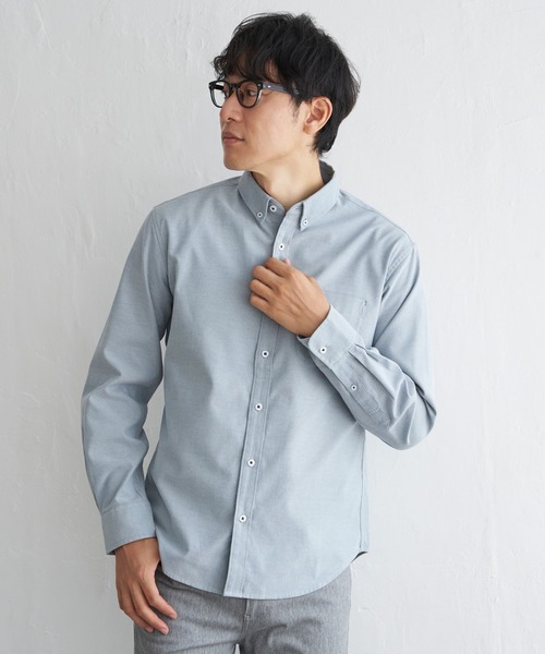 ikka（イッカ）の「【吸水速乾】イージーケアオックスボタンダウンシャツ（シャツ/ブラウス・メンズ・ホワイト/チャコールグレー/グリーン/ネイビー/ベージュ/ブラウン・S/M/L/XL）」の10枚目の写真