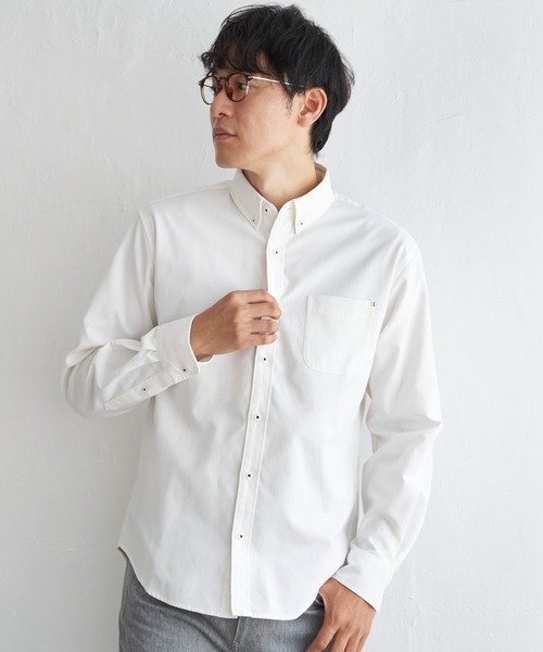 ikka（イッカ）の「【吸水速乾】イージーケアオックスボタンダウンシャツ（シャツ/ブラウス・メンズ・ホワイト/チャコールグレー/グリーン/ネイビー/ベージュ/ブラウン・S/M/L/XL）」の7枚目の写真