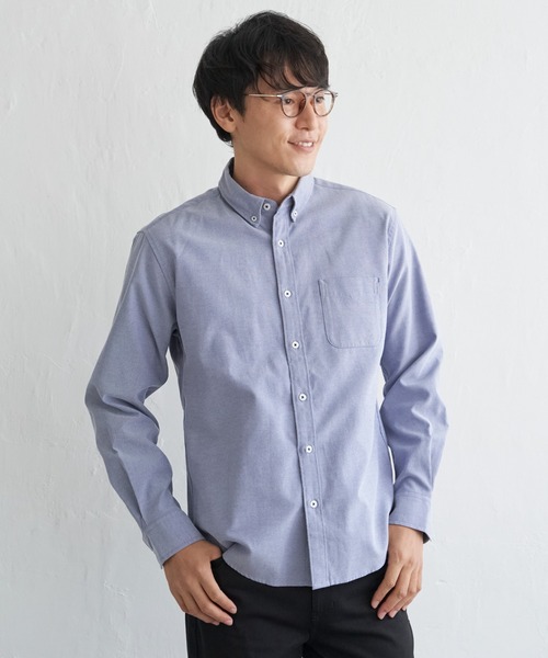 ikka（イッカ）の「【吸水速乾】イージーケアオックスボタンダウンシャツ（シャツ/ブラウス・メンズ・ホワイト/チャコールグレー/グリーン/ネイビー/ベージュ/ブラウン・S/M/L/XL）」の9枚目の写真