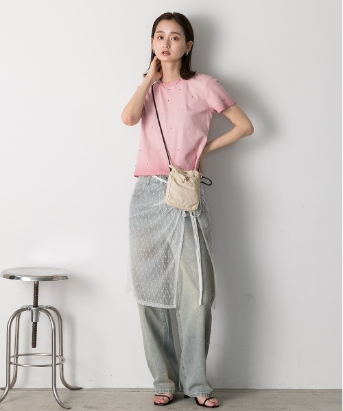 ad thie(アドティエ)の「ドロストデザイン コンパクト ショルダーバッグ(ショルダーバッグ・レディース・カーキ/ブラック/オフホワイト・FREE)」の5枚目の写真