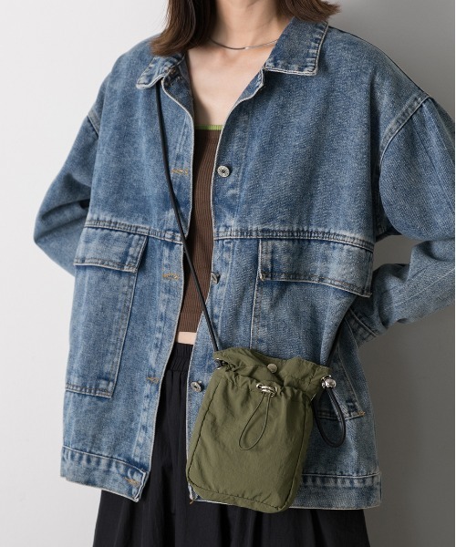 ad thie(アドティエ)の「ドロストデザイン コンパクト ショルダーバッグ(ショルダーバッグ・レディース・カーキ/ブラック/オフホワイト・FREE)」の22枚目の写真