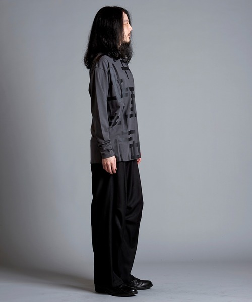 NO ID.（ノーアイディ）の「【NO ID.】Geometric Print Big Pullover / ジオメトリック プリント ビッグ プルオーバー（Tシャツ/カットソー・メンズ・グレー/ブラック/ホワイト・ONE SIZE）」の21枚目の写真