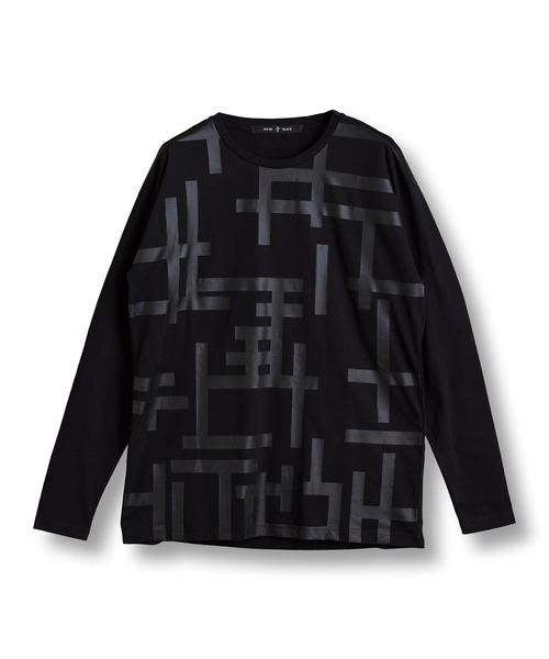 NO ID.（ノーアイディ）の「【NO ID.】Geometric Print Big Pullover / ジオメトリック プリント ビッグ プルオーバー（Tシャツ/カットソー・メンズ・グレー/ブラック/ホワイト・ONE SIZE）」の8枚目の写真