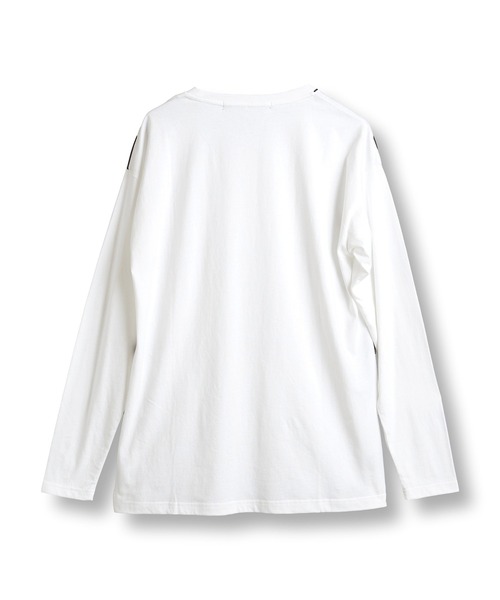 NO ID.（ノーアイディ）の「【NO ID.】Geometric Print Big Pullover / ジオメトリック プリント ビッグ プルオーバー（Tシャツ/カットソー・メンズ・グレー/ブラック/ホワイト・ONE SIZE）」の9枚目の写真