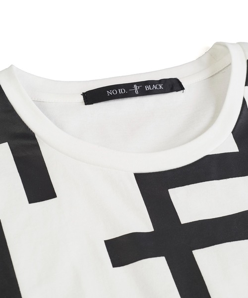 NO ID.（ノーアイディ）の「【NO ID.】Geometric Print Big Pullover / ジオメトリック プリント ビッグ プルオーバー（Tシャツ/カットソー・メンズ・グレー/ブラック/ホワイト・ONE SIZE）」の12枚目の写真