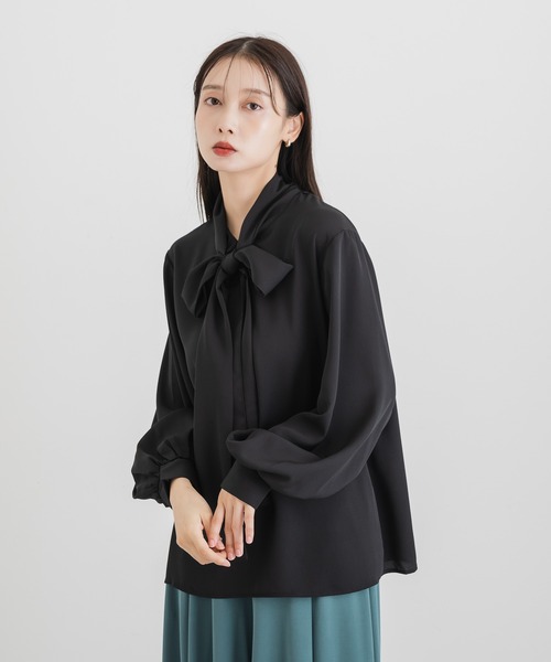 KATHARINE ROSS(キャサリンロス)の「【KATHARINE ROSS】ボウタイブラウス(シャツ/ブラウス・レディース・ブラック/ライトグレー・MEDIUM)」の10枚目の写真