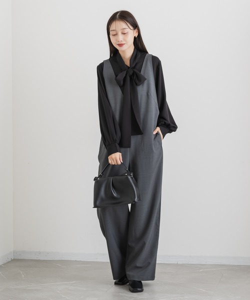 KATHARINE ROSS(キャサリンロス)の「【KATHARINE ROSS】ボウタイブラウス(シャツ/ブラウス・レディース・ブラック/ライトグレー・MEDIUM)」の4枚目の写真