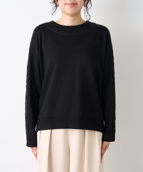 Jena espace merveilleux(ジェナ エスパスメルヴェイユ)の「裏毛ニットドッキングプルオーバー(Tシャツ/カットソー・レディース・ブラック/グレー/アイボリー・FREE)」の7枚目の写真