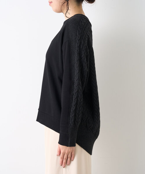 Jena espace merveilleux(ジェナ エスパスメルヴェイユ)の「裏毛ニットドッキングプルオーバー(Tシャツ/カットソー・レディース・ブラック/グレー/アイボリー・FREE)」の9枚目の写真