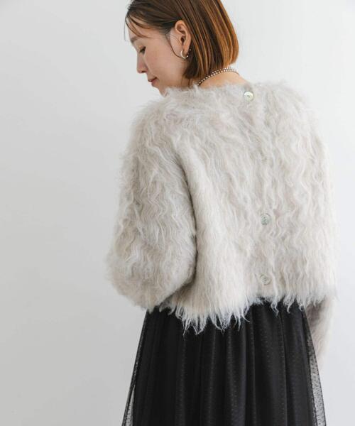 F by ROSSO（エフバイロッソ）の「F by ROSSO　シープドッグシャギー2WAYニット（カーディガン/ボレロ・レディース・ベージュ系その他/グレー・FREE）」の21枚目の写真