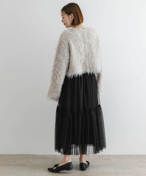 F by ROSSO（エフバイロッソ）の「F by ROSSO　シープドッグシャギー2WAYニット（カーディガン/ボレロ・レディース・ベージュ系その他/グレー・FREE）」の3枚目の写真