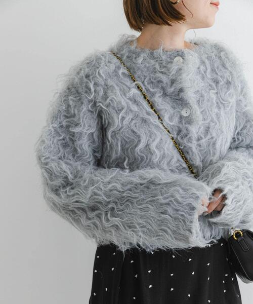 F by ROSSO（エフバイロッソ）の「F by ROSSO　シープドッグシャギー2WAYニット（カーディガン/ボレロ・レディース・ベージュ系その他/グレー・FREE）」の6枚目の写真