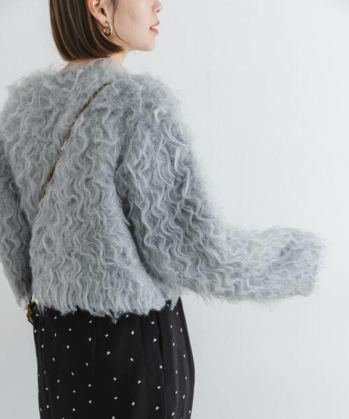 F by ROSSO（エフバイロッソ）の「F by ROSSO　シープドッグシャギー2WAYニット（カーディガン/ボレロ・レディース・ベージュ系その他/グレー・FREE）」の7枚目の写真