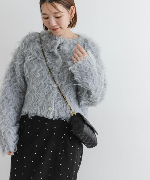 28 ✨格安✨rossa グレー レース装飾 長袖ニット　ロッサ wnc インポートロッサ import Rossa ベスト・ジレ 46 グレージュ系