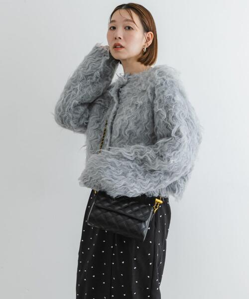 F by ROSSO（エフバイロッソ）の「F by ROSSO　シープドッグシャギー2WAYニット（カーディガン/ボレロ・レディース・ベージュ系その他/グレー・FREE）」の9枚目の写真