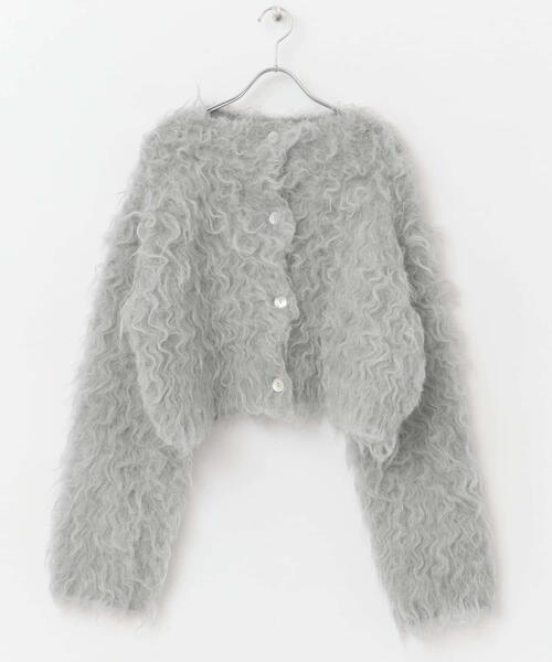 F by ROSSO（エフバイロッソ）の「F by ROSSO　シープドッグシャギー2WAYニット（カーディガン/ボレロ・レディース・ベージュ系その他/グレー・FREE）」の13枚目の写真