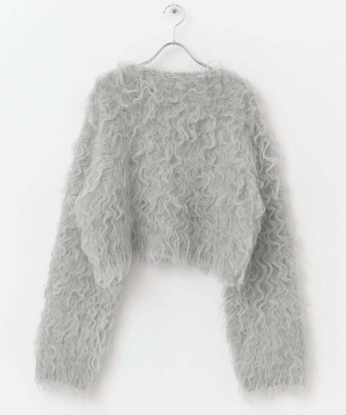 F by ROSSO（エフバイロッソ）の「F by ROSSO　シープドッグシャギー2WAYニット（カーディガン/ボレロ・レディース・ベージュ系その他/グレー・FREE）」の15枚目の写真