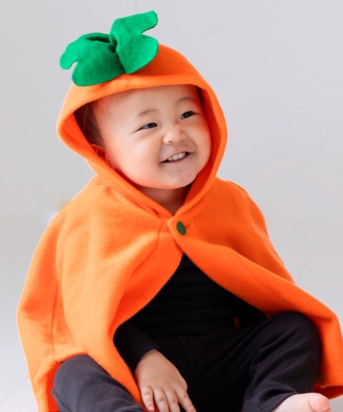 chil2（チルツー）の「ハロウィン 仮装衣装 マント（ポンチョ・キッズ・オレンジ・80-95cm/100-110cm）」の3枚目の写真
