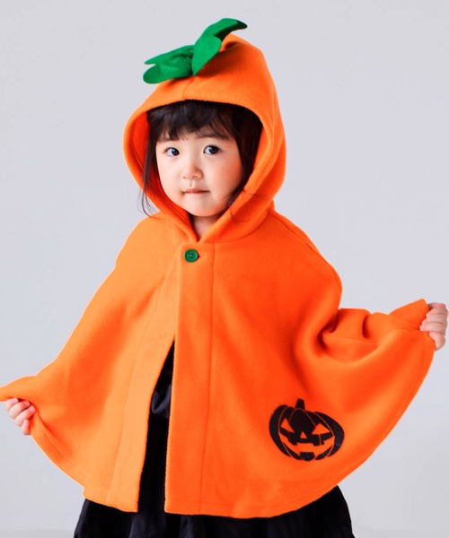 chil2（チルツー）の「ハロウィン 仮装衣装 マント（ポンチョ・キッズ・オレンジ・80-95cm/100-110cm）」の4枚目の写真