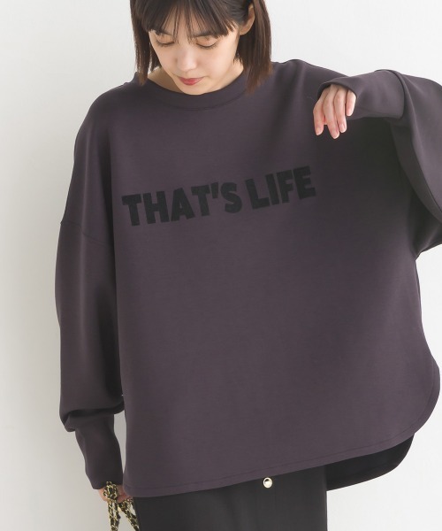 OMNES(オムネス)の「ソフトダンボールニットフロッキープリントプルオーバー(Tシャツ/カットソー・レディース・チャコール/グレイッシュベージュ/モカ/オフホワイト/ブラック・FREE)」の20枚目の写真