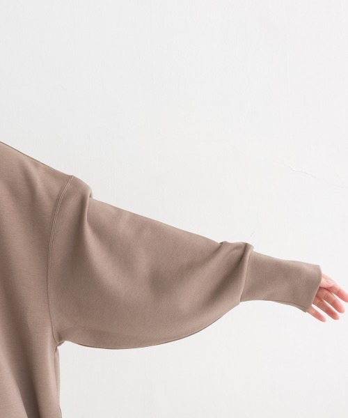 OMNES(オムネス)の「ソフトダンボールニットフロッキープリントプルオーバー(Tシャツ/カットソー・レディース・チャコール/グレイッシュベージュ/モカ/オフホワイト/ブラック・FREE)」の17枚目の写真