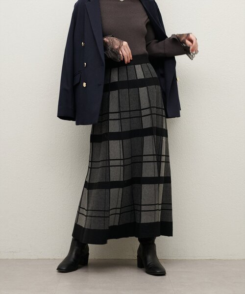 BIGチェックプリーツスカート（スカート）｜natural couture