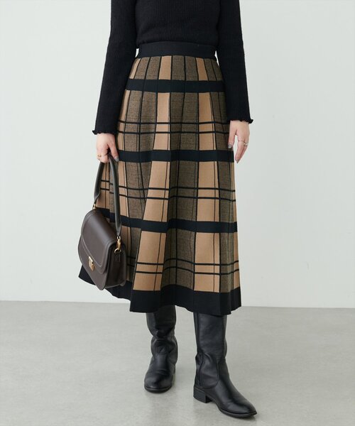 BIGチェックプリーツスカート（スカート）｜natural couture
