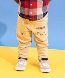 電車裾折り返しロング丈ストレートパンツ